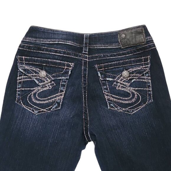 Silver Jeans Suki Surplus Ladies 28 x 30 Dark Rinse Bootcut Jeans - Picture 3 of 6